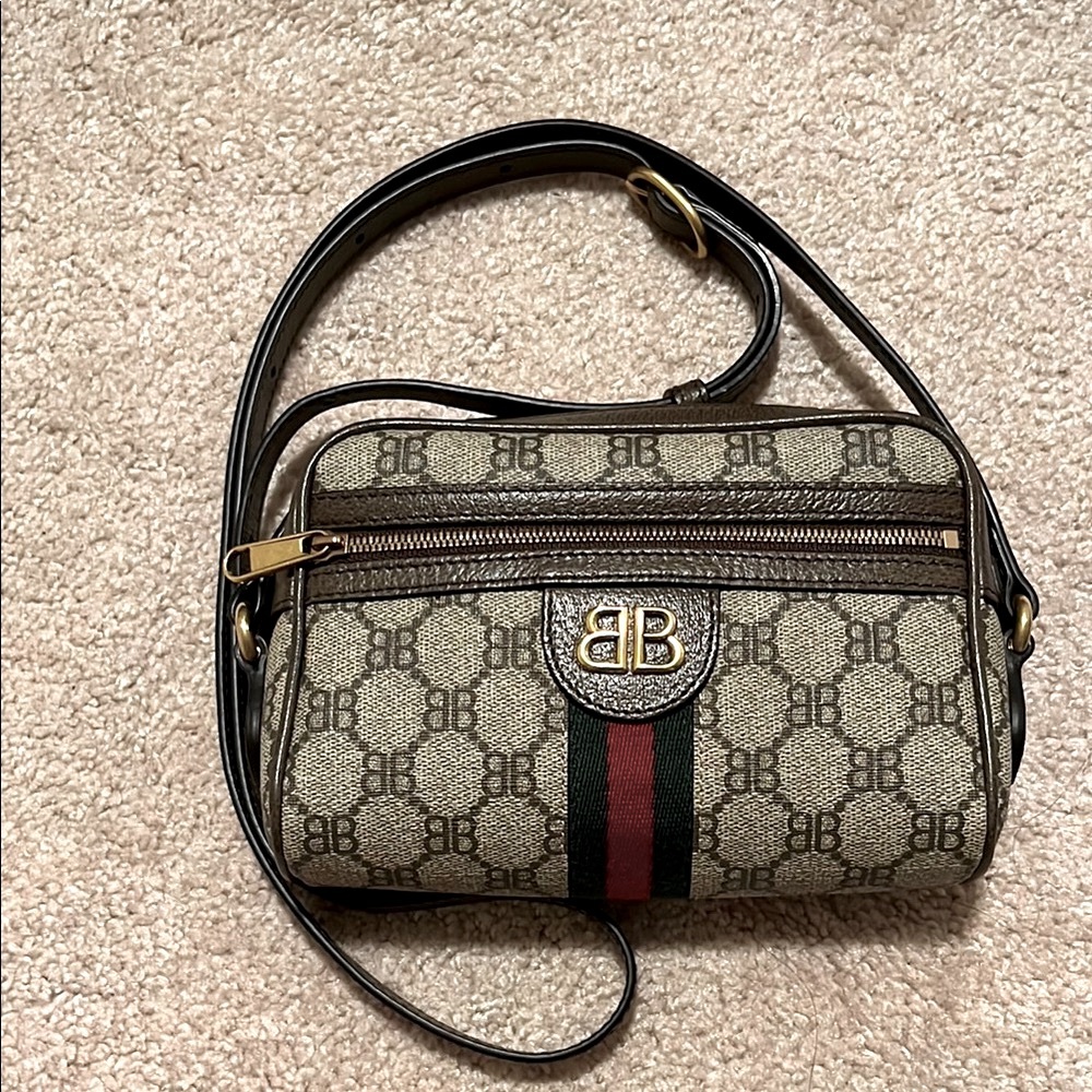 Brand New Gucci x Balenciaga Canvas Camera Crossbody Bag